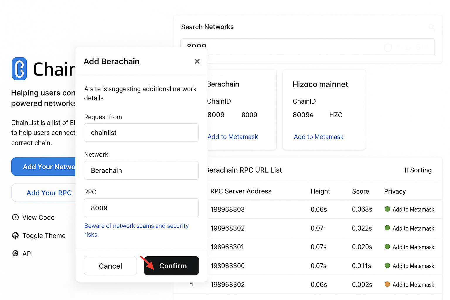 Как добавить сеть в MetaMask